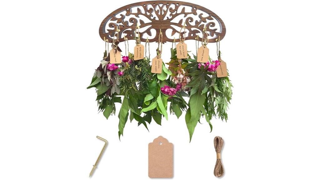 rustic herb drying rack