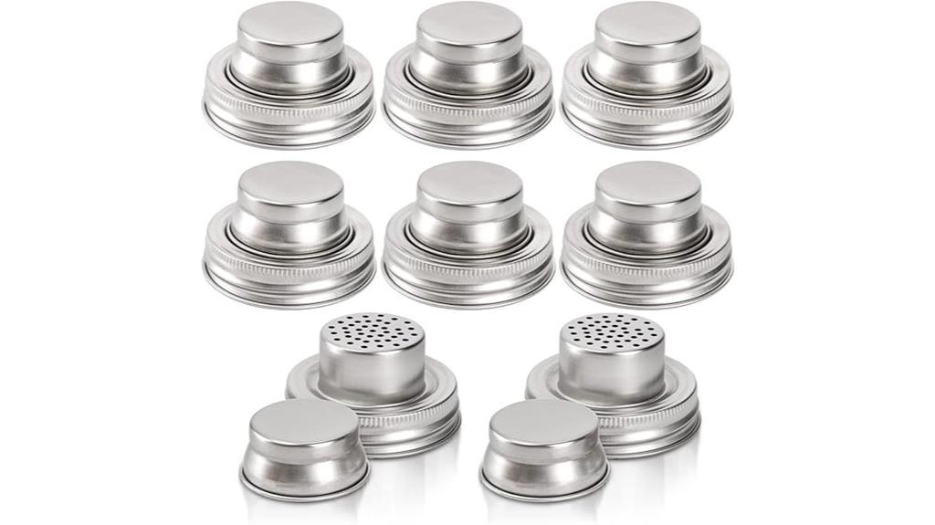 set of eight shaker lids