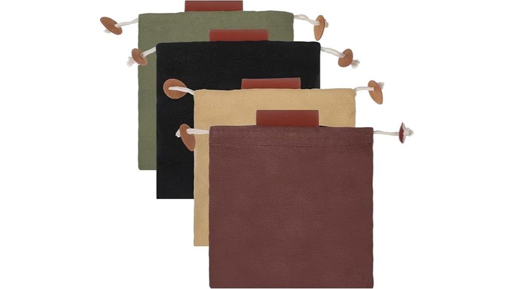 set of four canvas bags