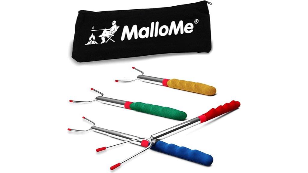 set of four marshmallow roasting sticks
