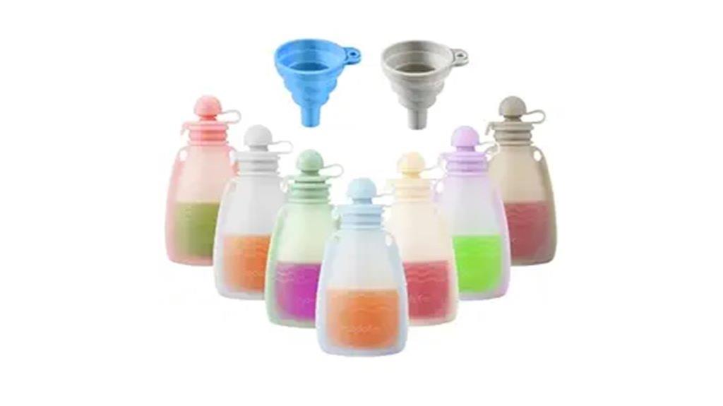 seven silicone baby pouches