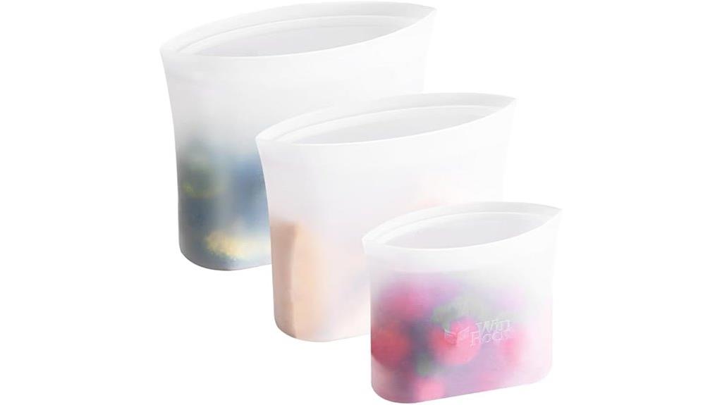 silicone storage bags trio