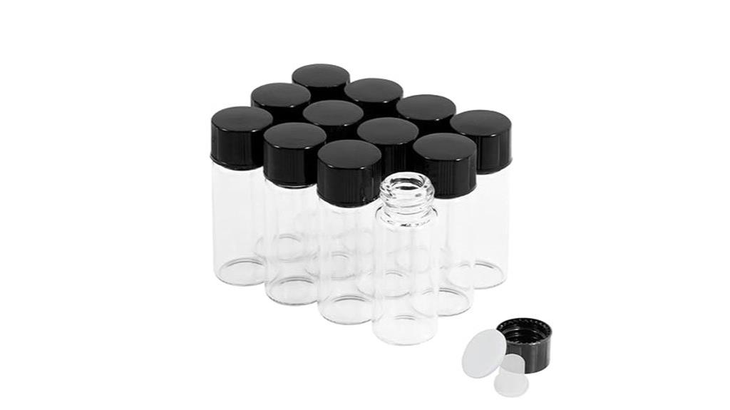 small glass vials