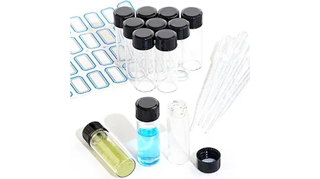 ten 4ml glass vials