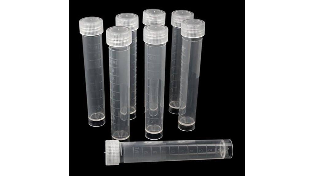 ten lab test tubes