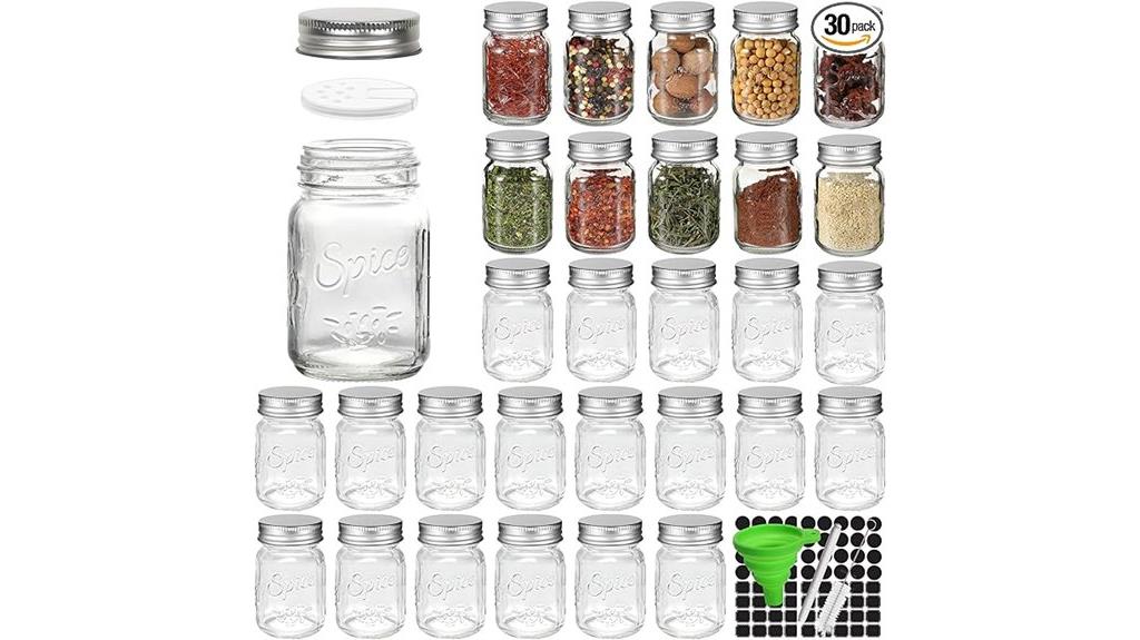 thirty 4oz glass jars