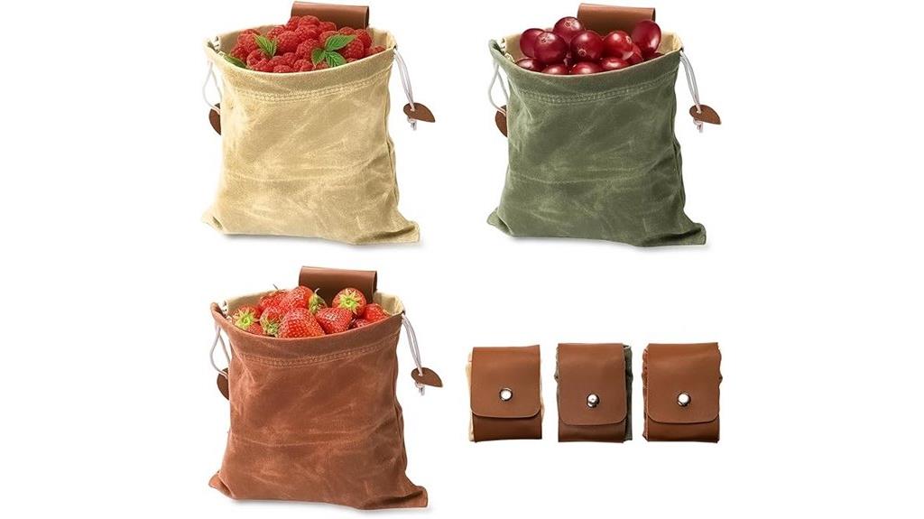 three mushroom foraging bags