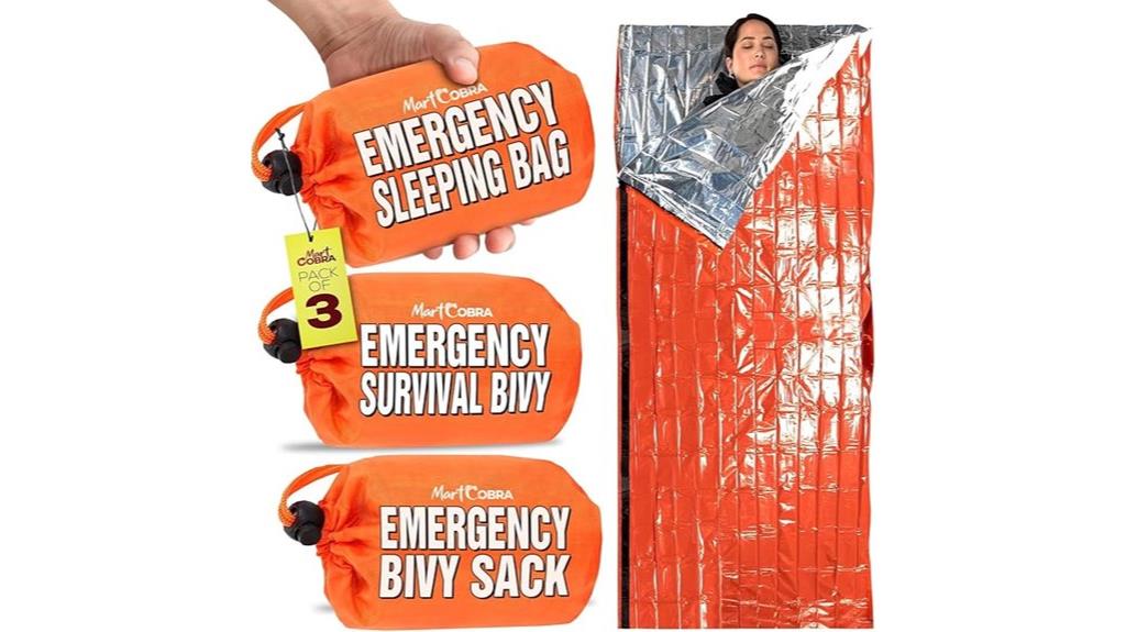 three pack emergency sleeping bags