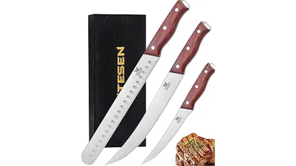 three piece butcher knives