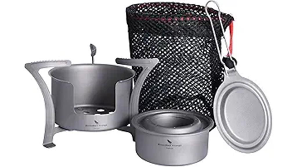 titanium stove with cover