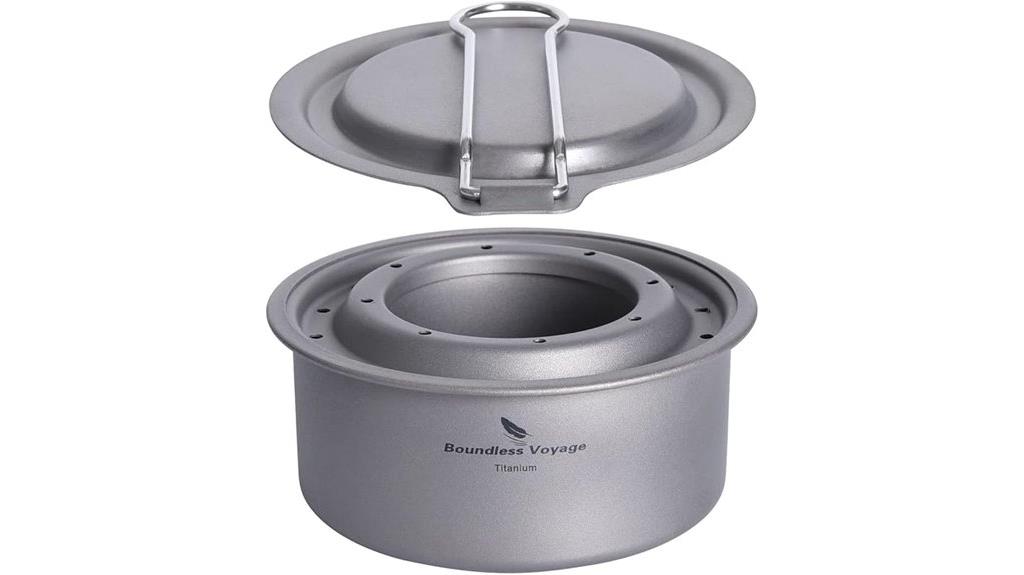 titanium stove with pot