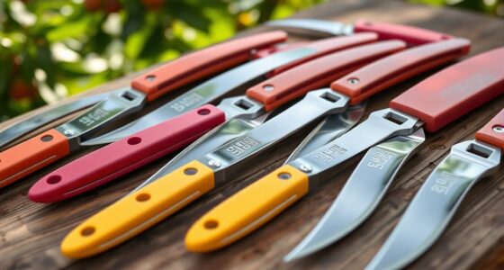 top curved harvesting blades