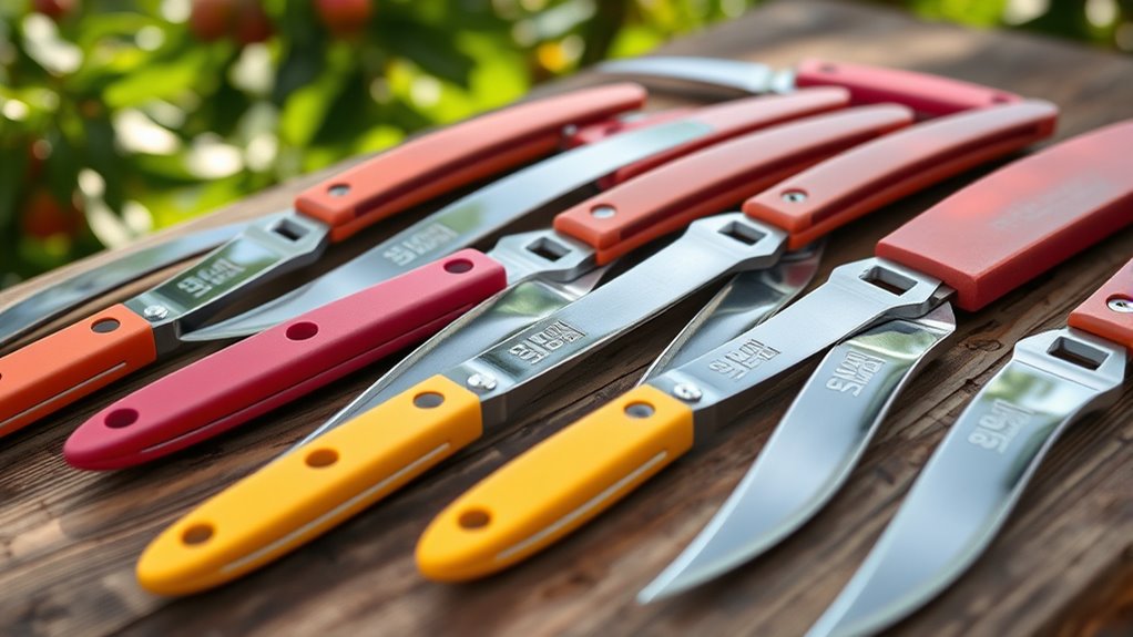 top curved harvesting blades