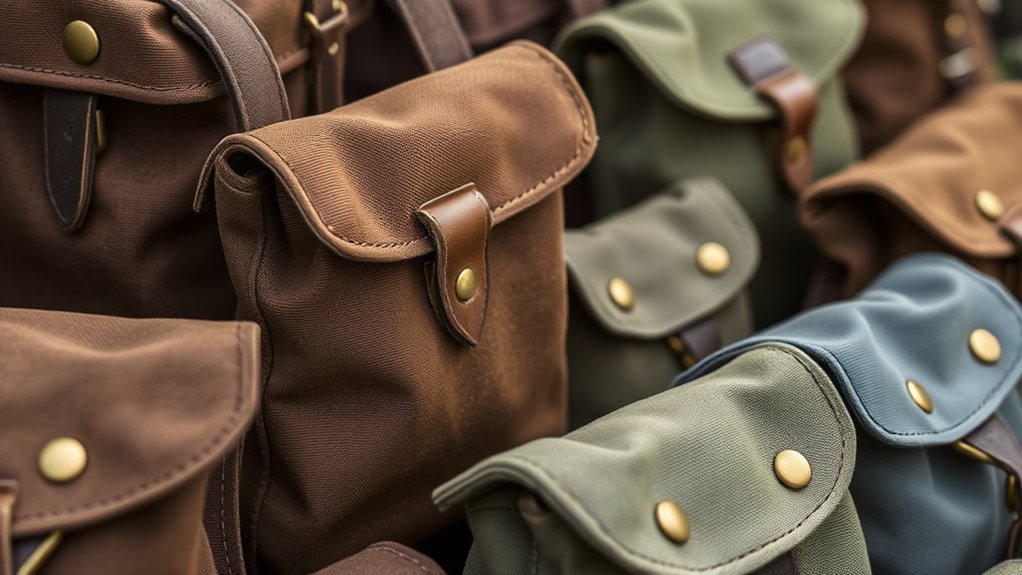 top waxed canvas foraging pouches