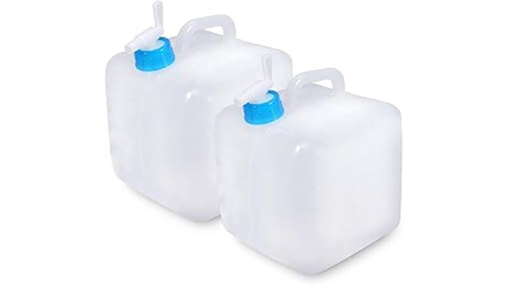 two collapsible water containers