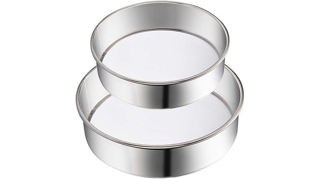 two stainless steel sifters