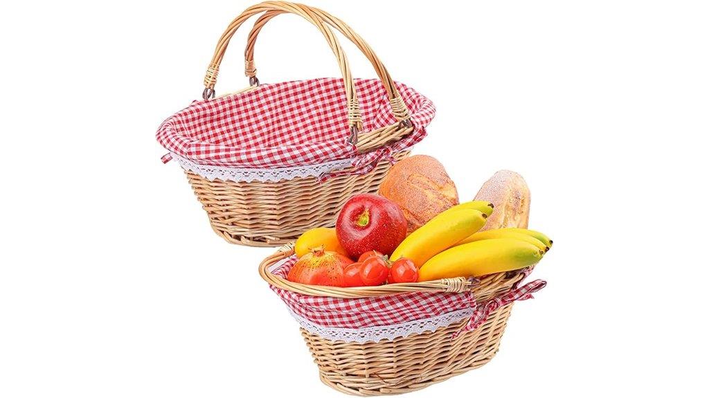 two wicker baskets