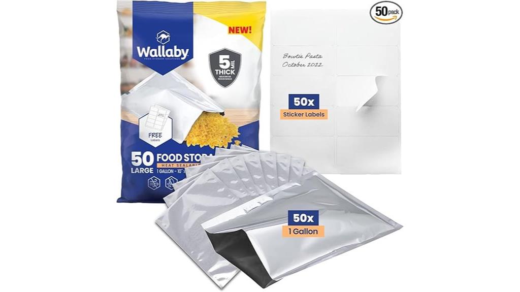 wallaby 50 mylar bags