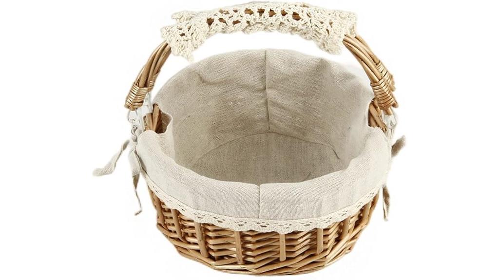 wicker basket with handles
