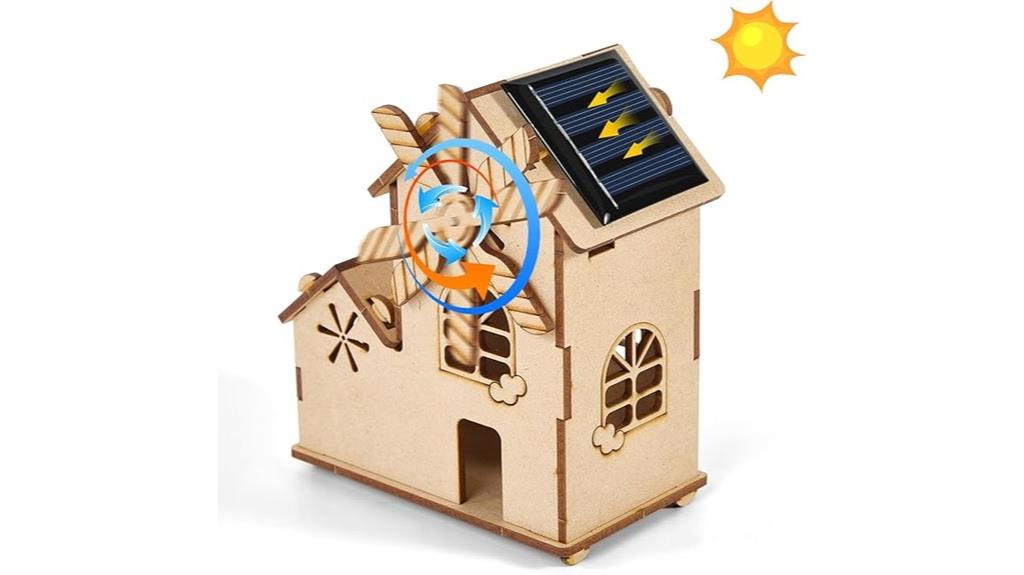 wooden solar windmill puzzle