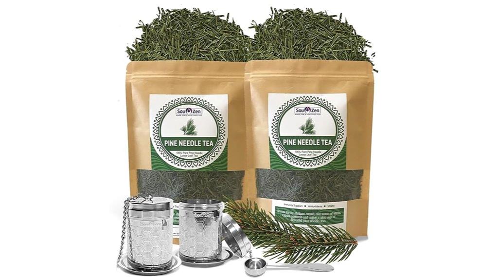 zen pine needle tea set
