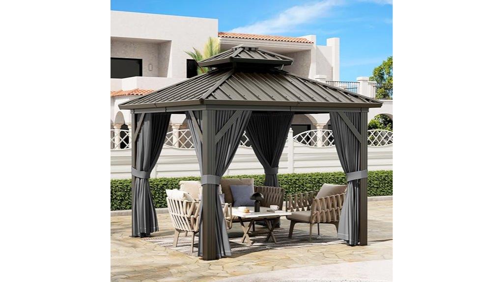 10x10 gazebo with curtains