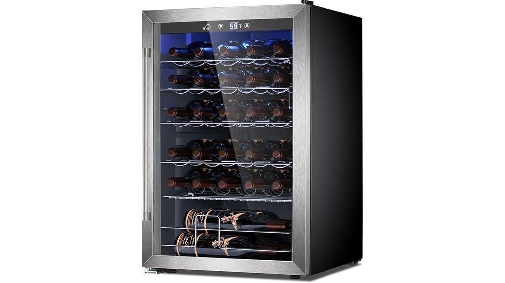 37 bottle glass door wine cooler