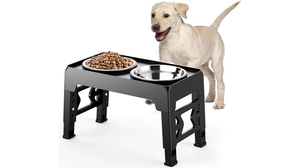adjustable elevated dog bowl