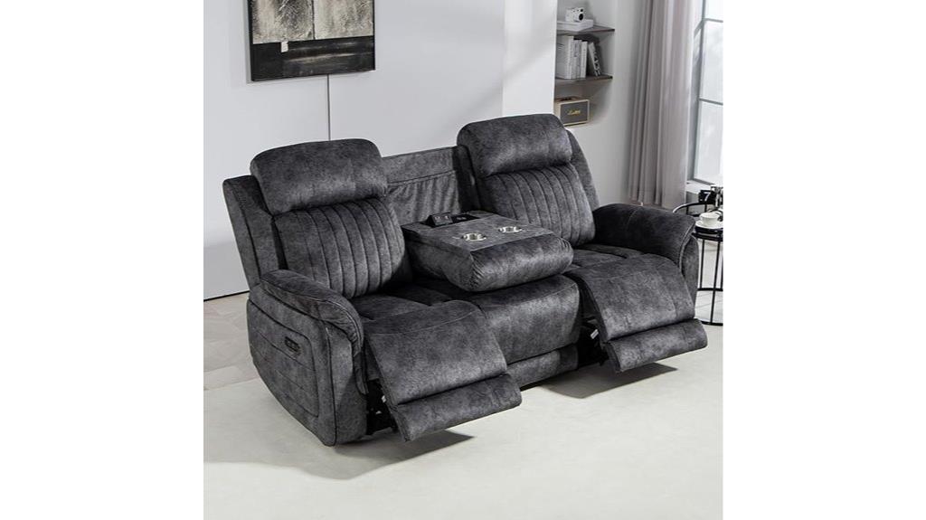 adjustable headrest reclining sofa