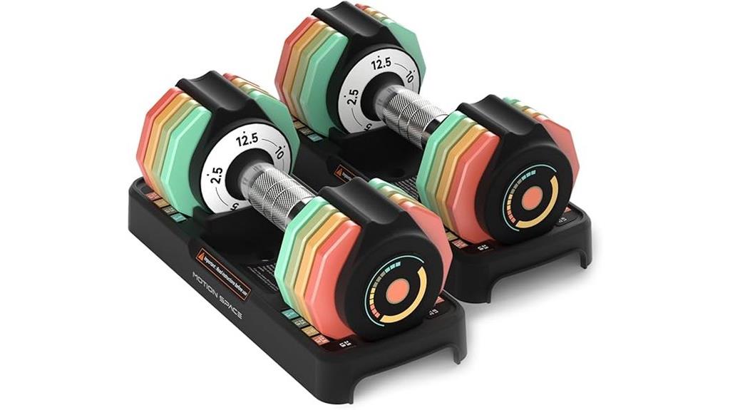adjustable weight dumbbell pair