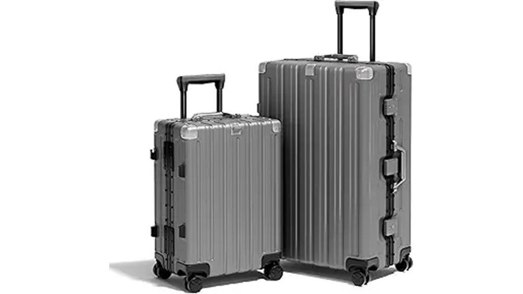aluminum spinner luggage set
