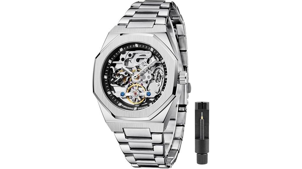 automatic skeleton waterproof watch