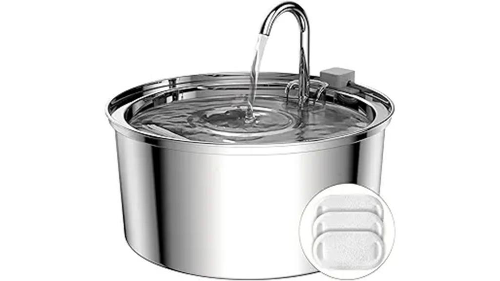 automatic stainless steel fountain