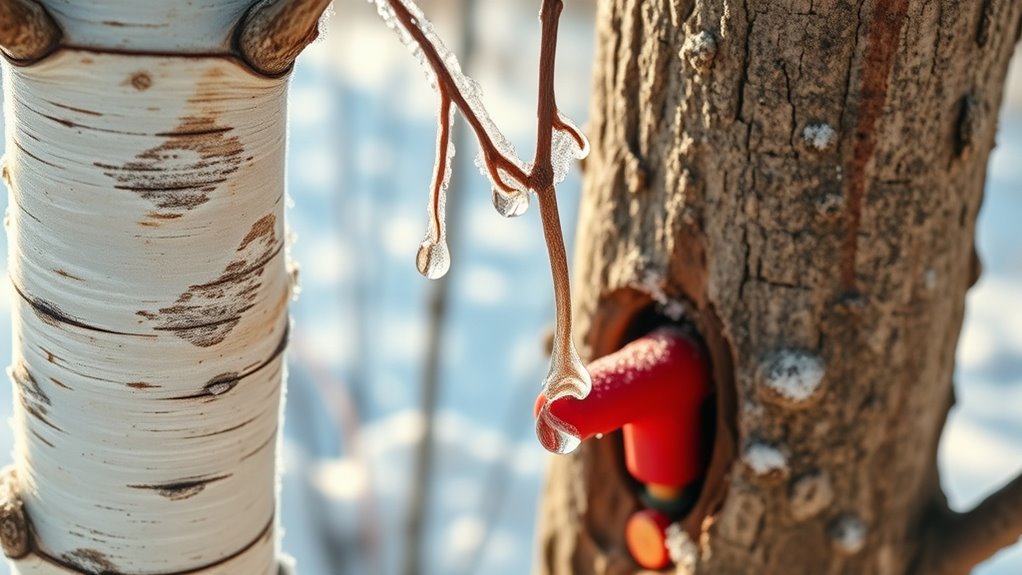 birch and maple syrup