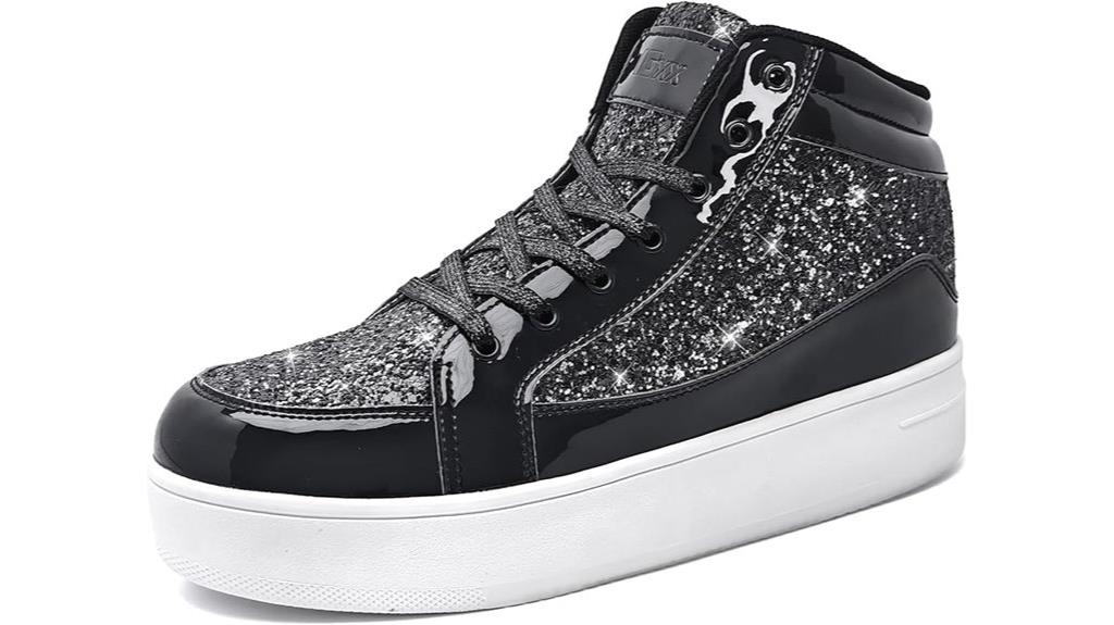 black glitter high tops
