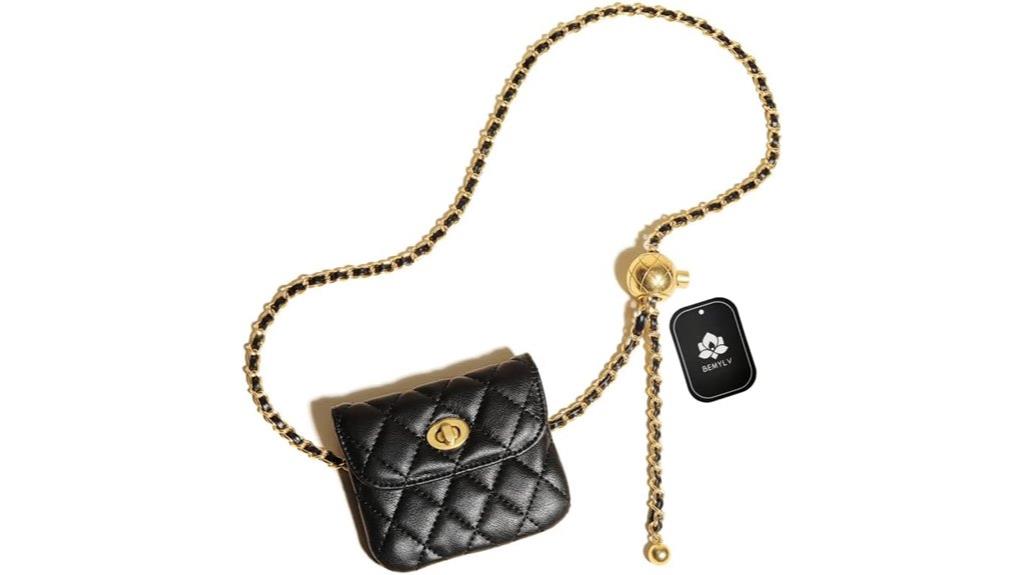 black leather chain bag