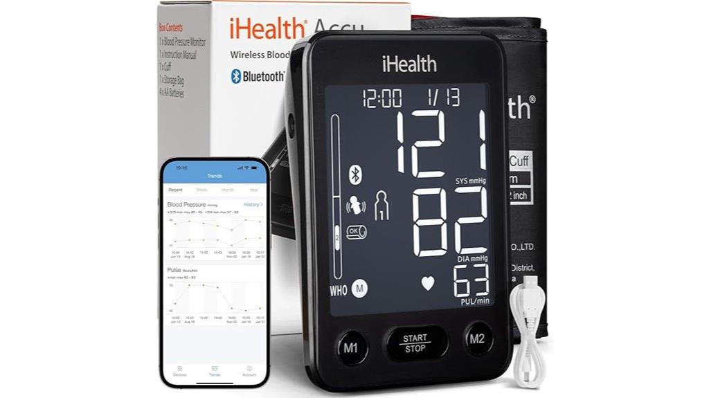 bluetooth enabled blood pressure monitor