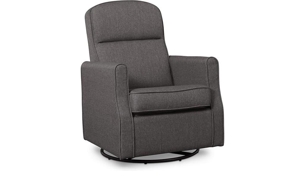 charcoal nursery swivel rocker