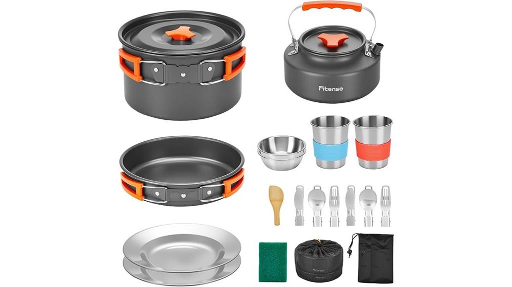 compact camping cookware set