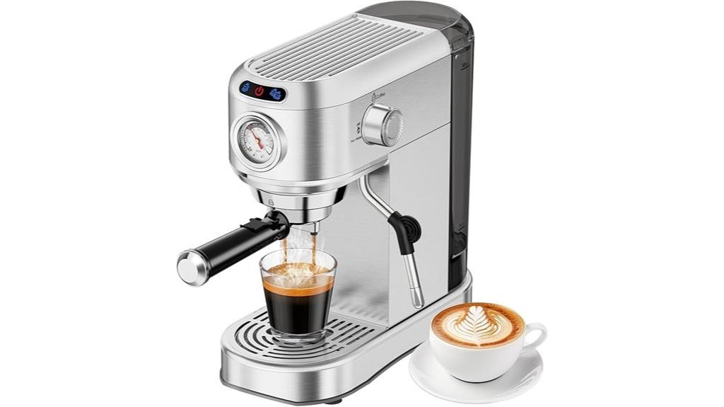 compact espresso machine with frother