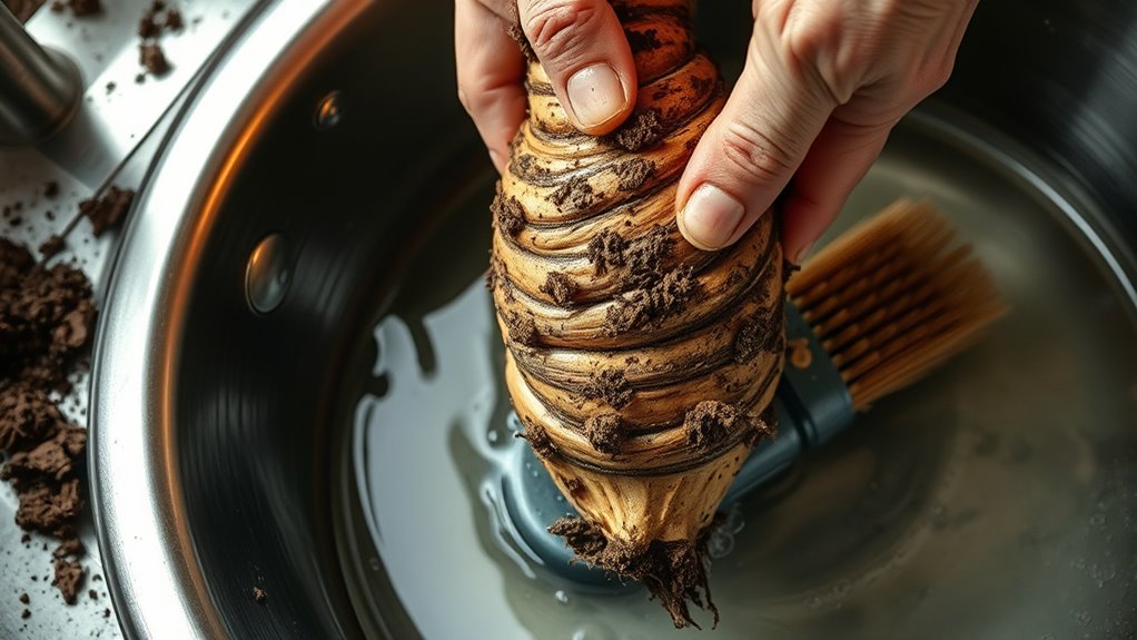 digging cleaning cooking burdock
