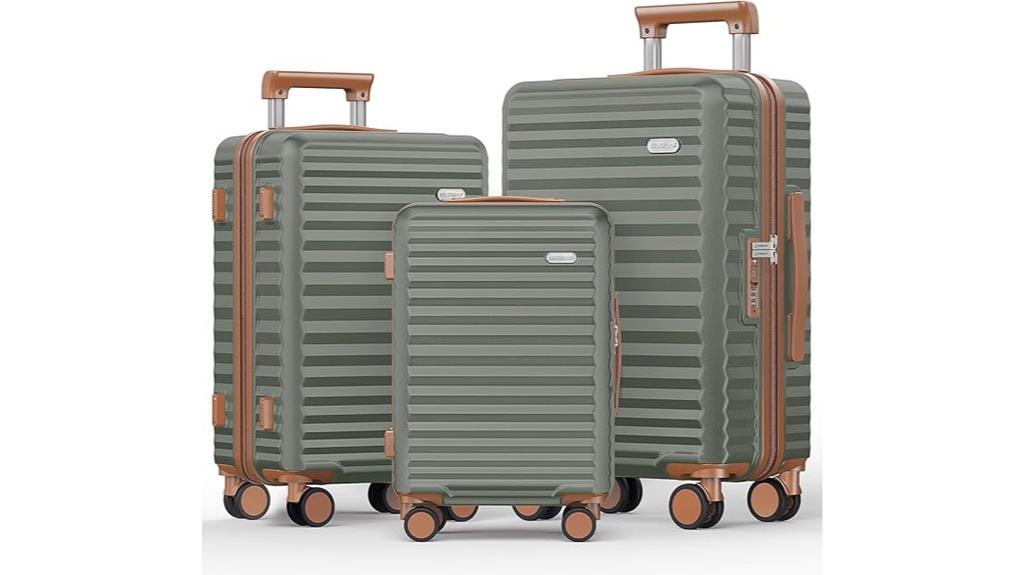 durable 3 piece spinner luggage