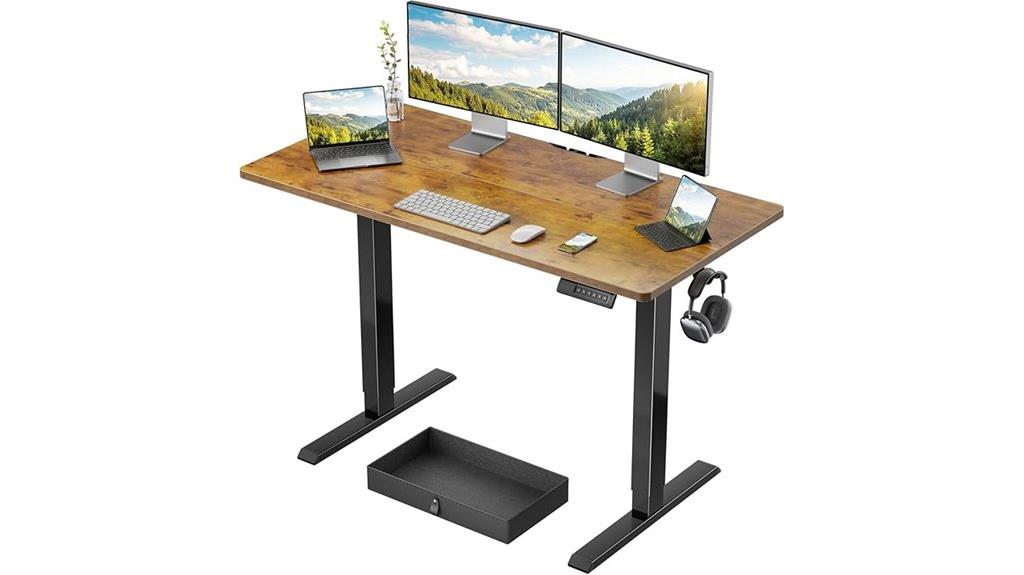 electric desk with storage