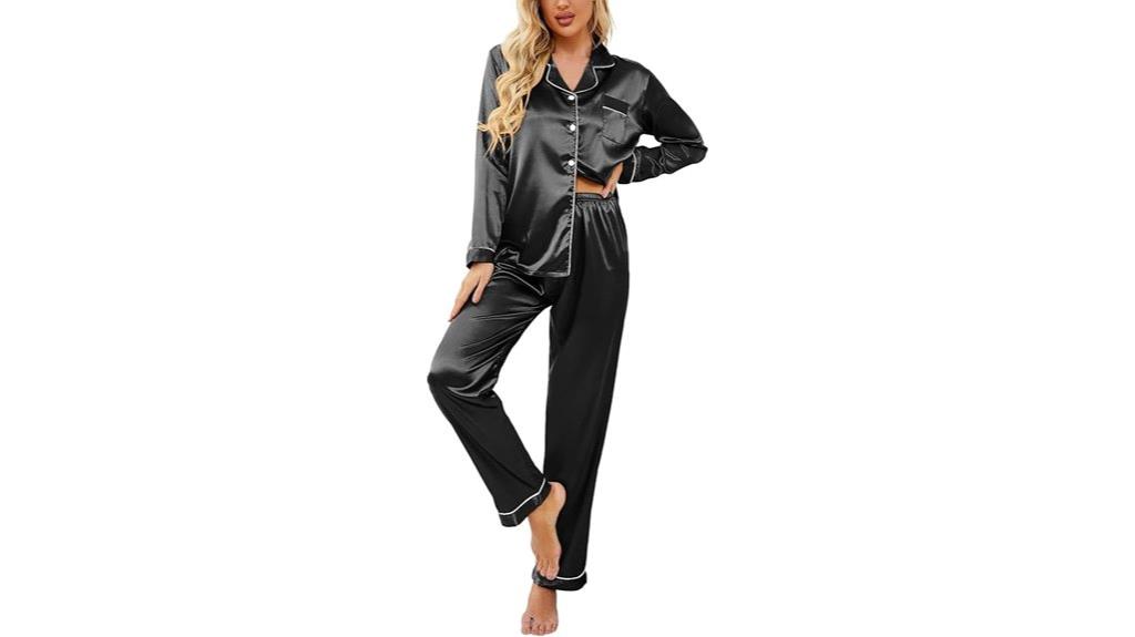 elegant satin pajama set