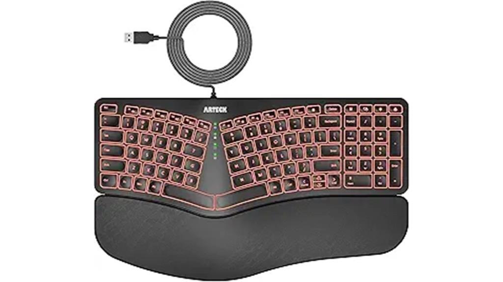 ergonomic wired keyboard