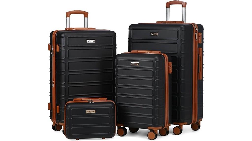 expandable abs luggage set