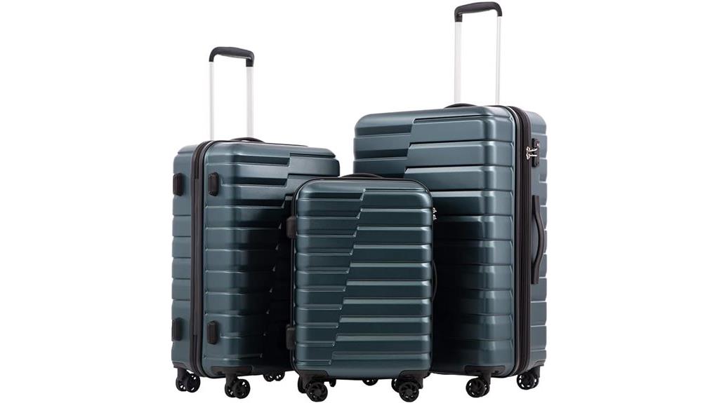 expandable three piece suitcase set