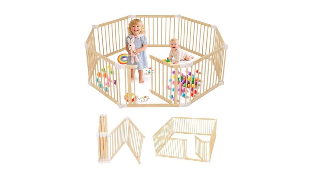 foldable wooden baby playpen