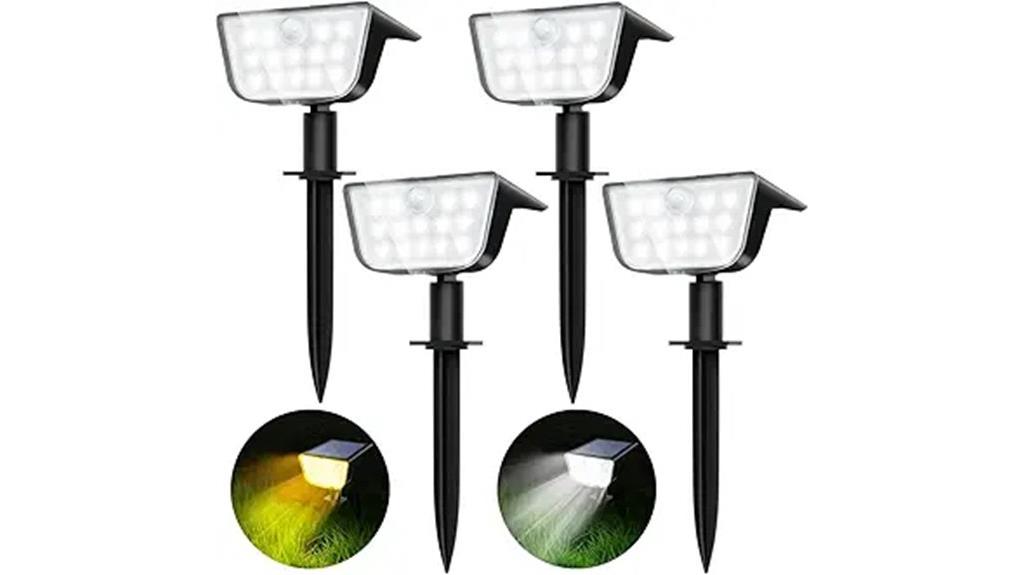 four pack solar spotlights