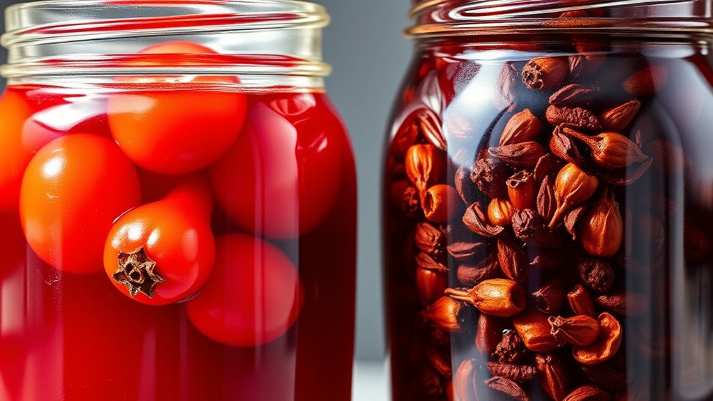 fresh versus dried rosehips